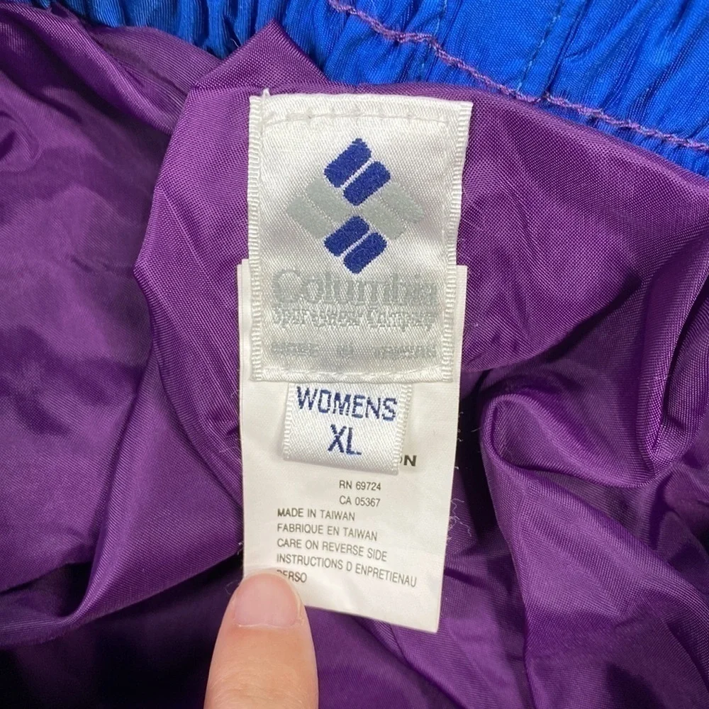 Vintage Columbia Purple Nylon Women's Ski Snow Pants Size XL